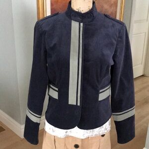 Sundance Catalog Size 6 Navy Blue/Gray Velvet Blazer